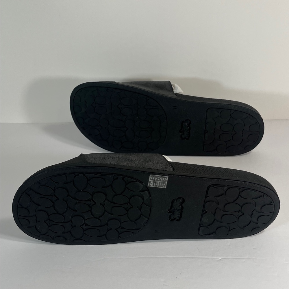 Coach Elegant Black Udele Signature Logo Slide Sandals women’s size 11 - Picture 8 of 11